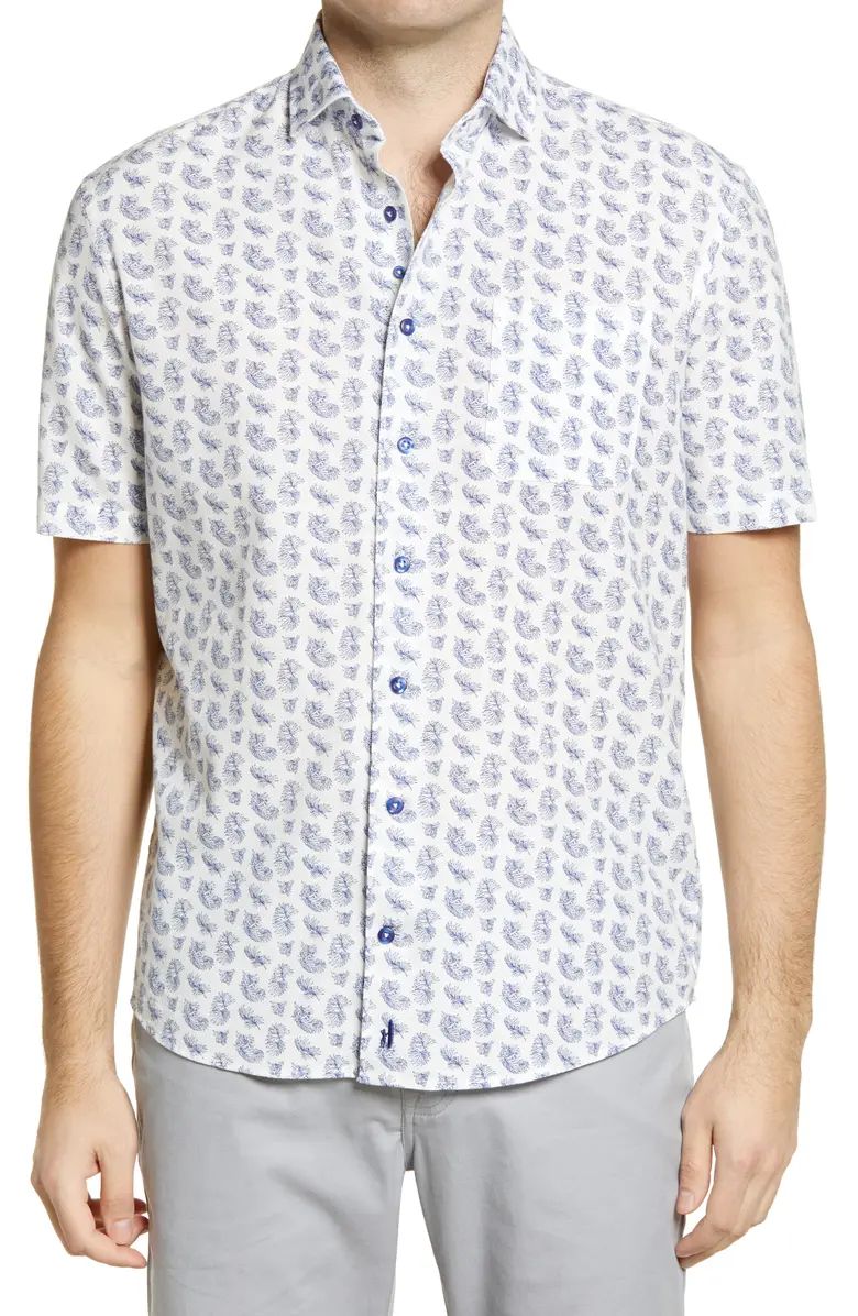 Maud Print Short Sleeve Button-Up Shirt | Nordstrom