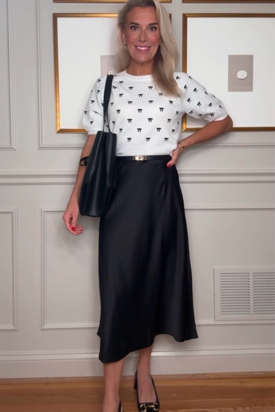 Women’s fashion, Meredith Hudkins, transitional fashion, fall fashion, chic, timeless, preppy, accessories, Avara, j.Crew, Quince, black, silk, maxi skirt, tote, bag, women’s blouse, sweater, black-and-white, neutral, sling, back shoes, Anthropologie, Madewell, Mark and Graham, REVOLVE, gold earrings 

#LTKSaleAlert #LTKFindsUnder100 #LTKStyleTip