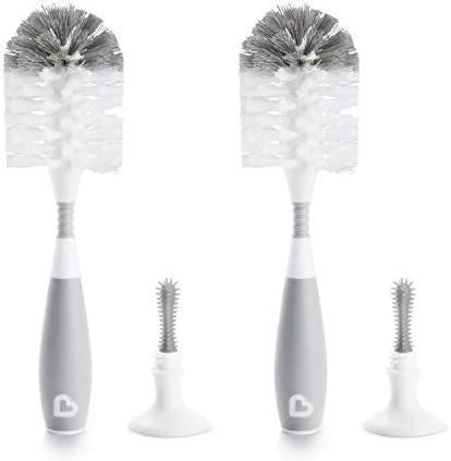 Munchkin Bristle Bottle Brush, Grey, 2 Pack | Amazon (US)