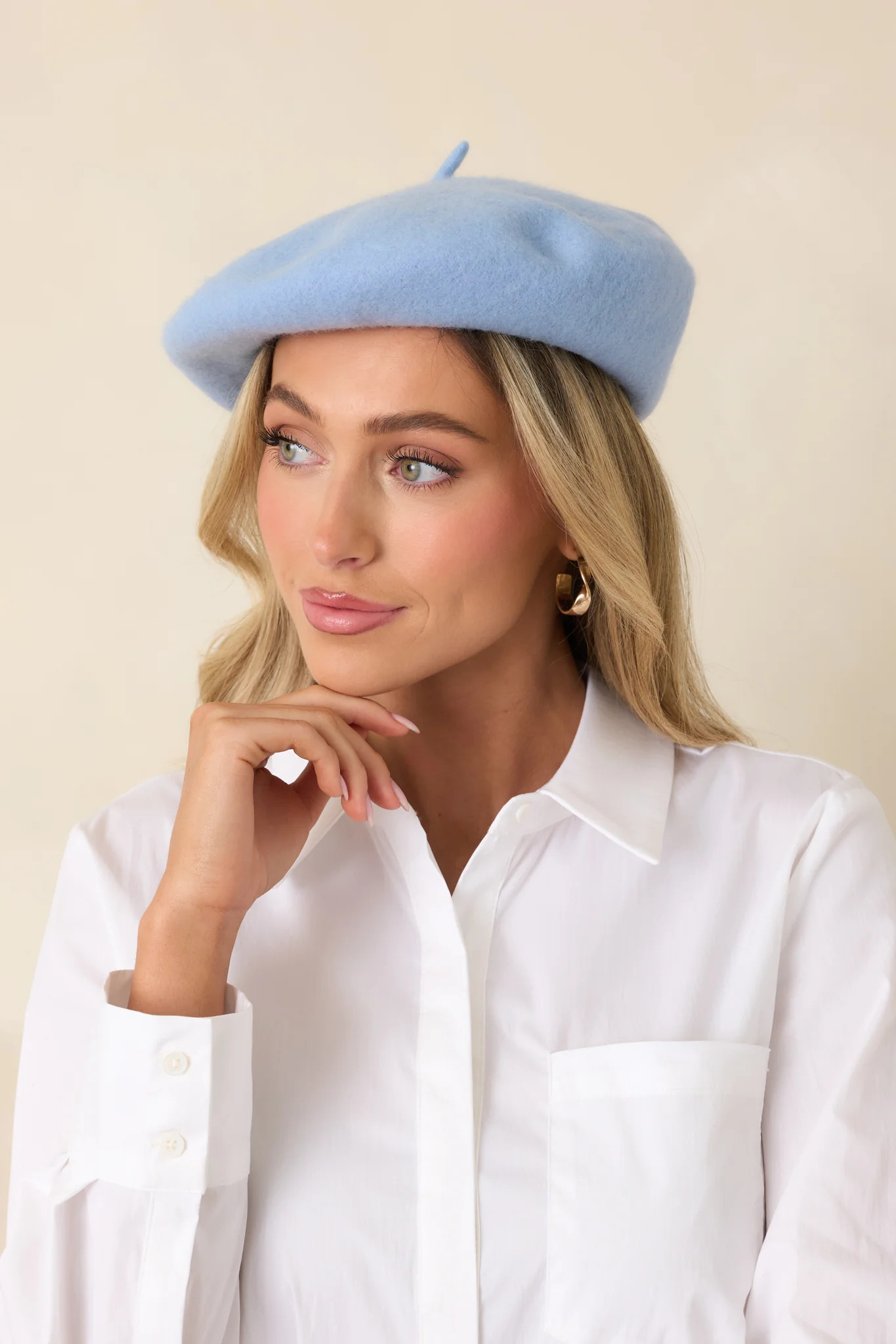 Bonjour Beautiful Periwinkle Wool Beret | Red Dress