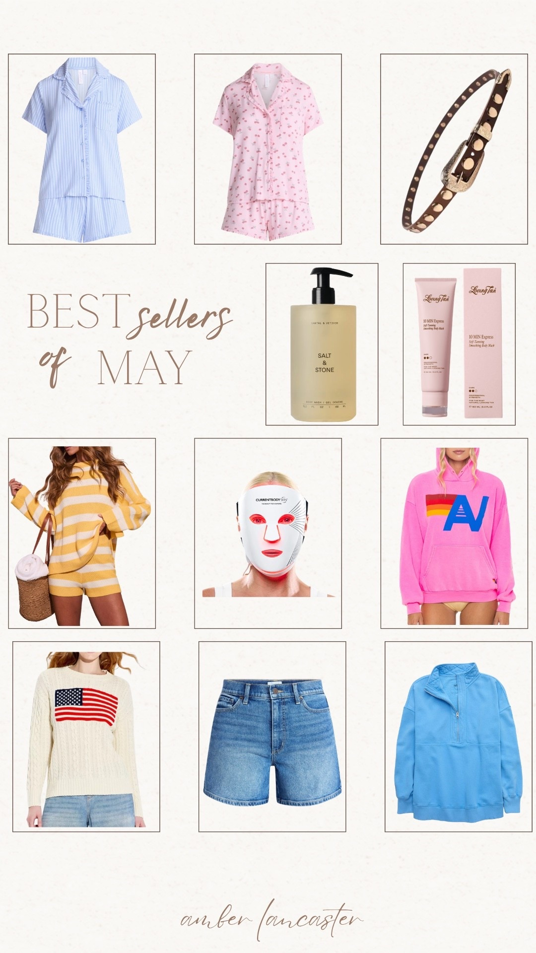 May best sellers ✨ | 
best sellers, most loved, monthly favorites, most favorited this month, best sellers may, may best selling, may favorites, walmart, walmart women’s pajamas, women’s pajamas, women belt, belts, nordstrom, salt and stone, self tanner, 10 minute self tan, loving tan, vici set, vici, red light therapy, red light face mask, aviator nation sweater, aerie oh snap sweatshirt, walmart denim, denim shorts, flag sweater, target, target flag sweater, american flag sweater, target sweater, beauty, self care, body wash, womens clothes.

#LTKBeauty #LTKootd #LTKSeasonal