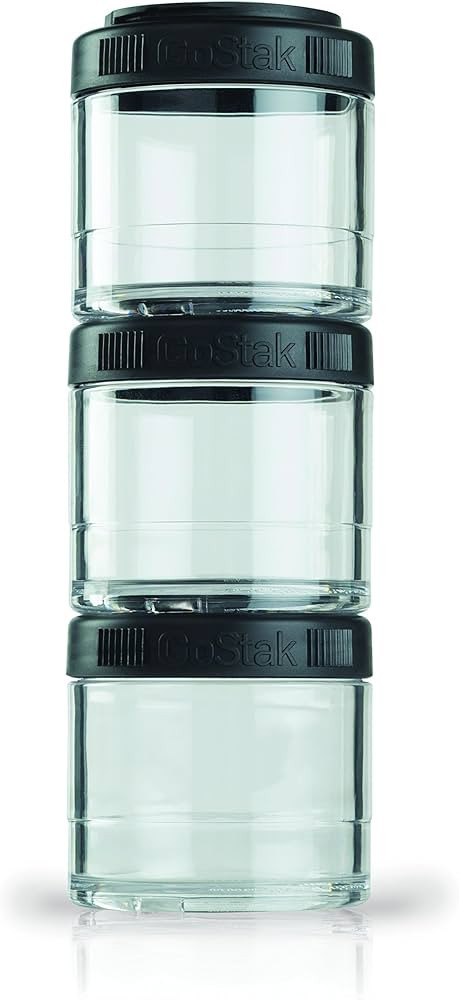 BlenderBottle GoStak Twist n' Lock Storage Jars, 150cc 2-Pak, White | Amazon (US)