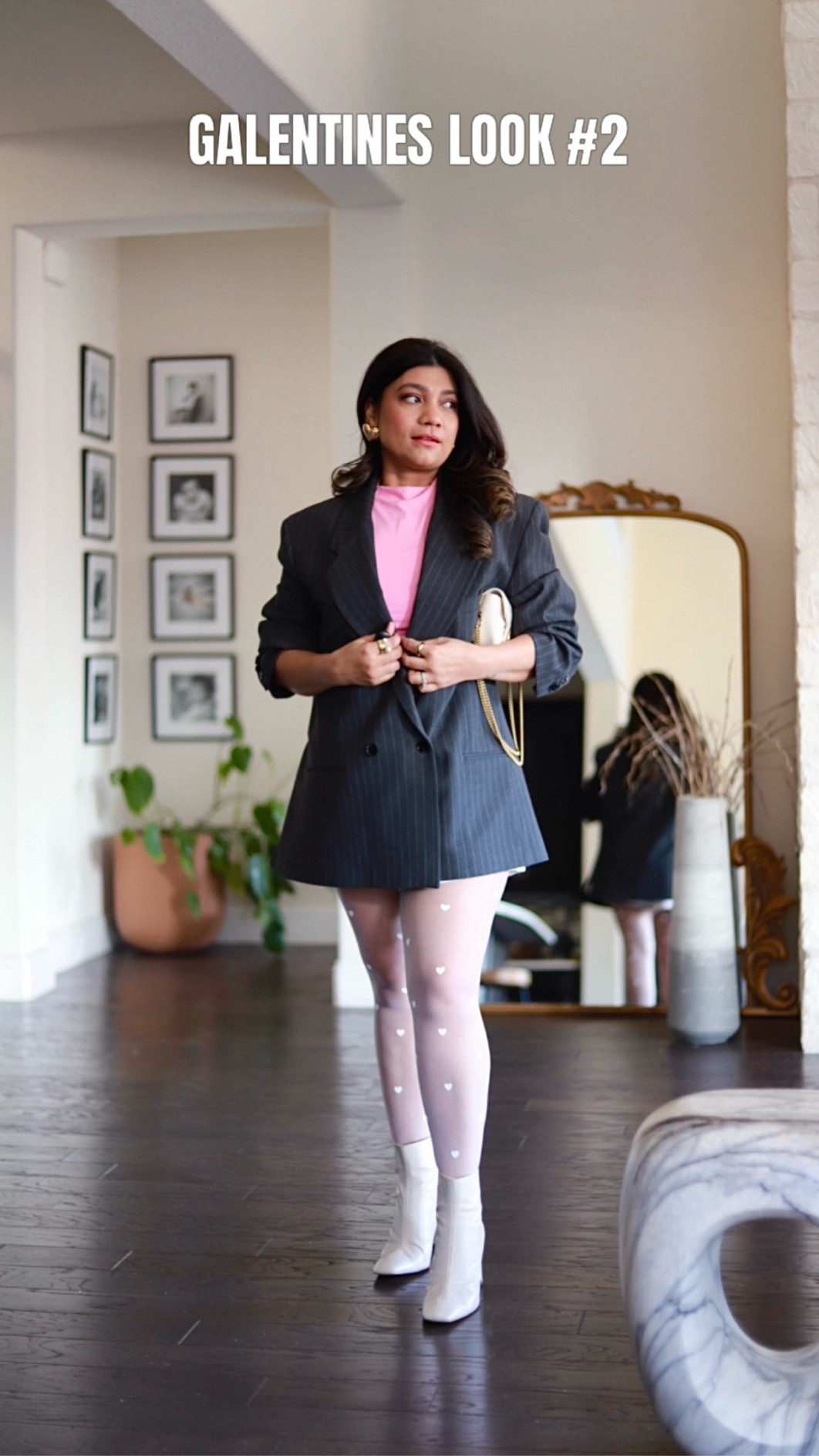 Blazer and tights for galentines 

#LTKValentine #LTKgrwm #LTKootd