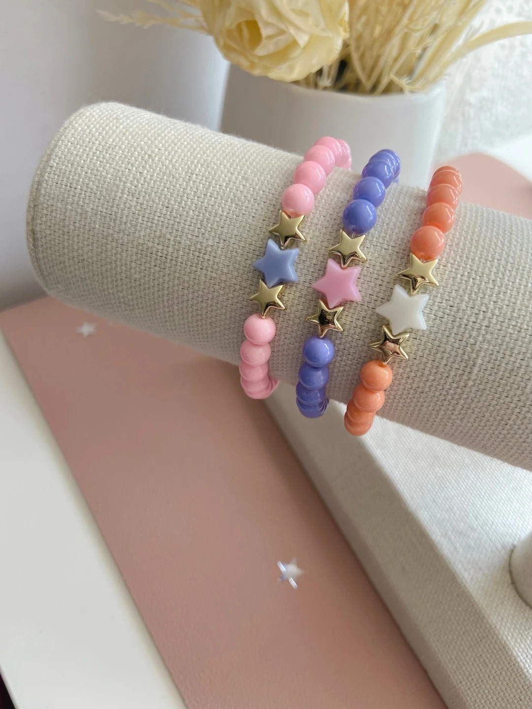 Pinkoween Pastel Stars Bracelets | Halloween Bracelets | Personalized Boo Baskets Gifts | Etsy (US)