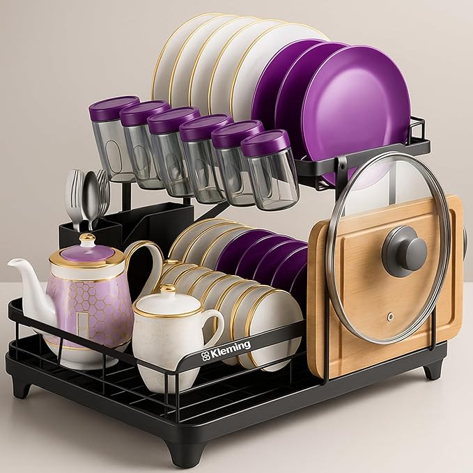 KLEMING| Escorredor de Louças de Aço Carbono Inoxidável, Resistente à Ferrugem, Escorredor de... | Amazon (BR)