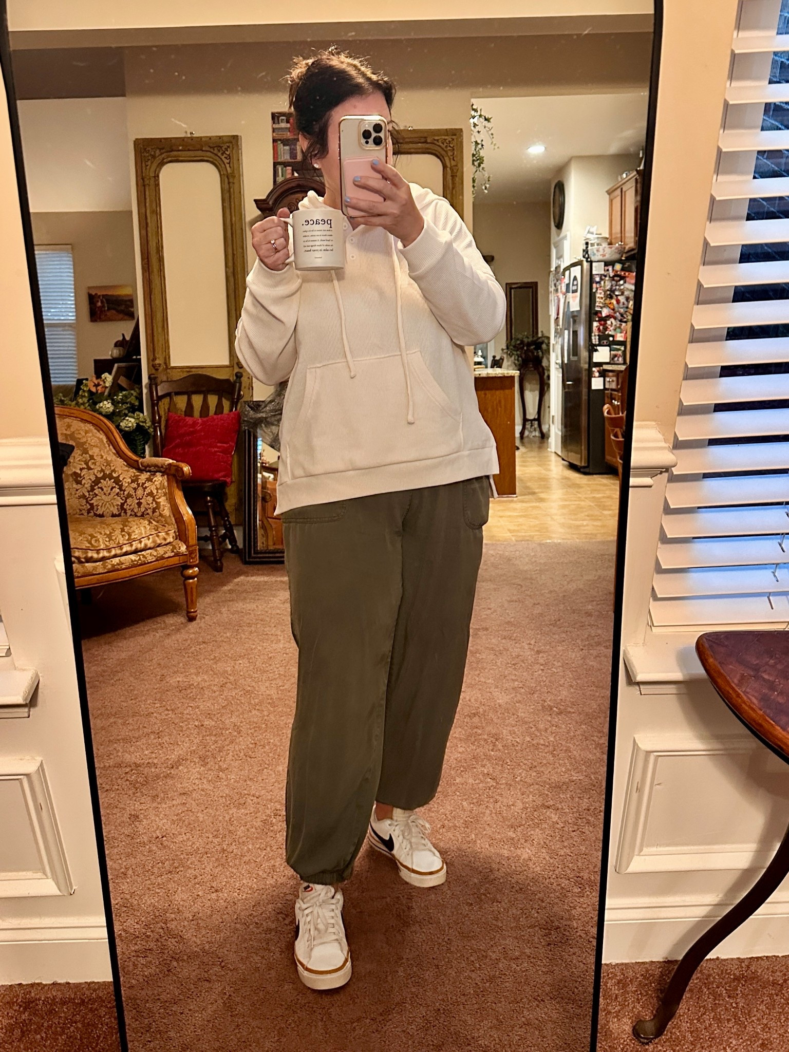 This textured, light, tshirt hoodie is all my fall dreams ❤️

#LTKMidsize #LTKSeasonal #LTKOver40