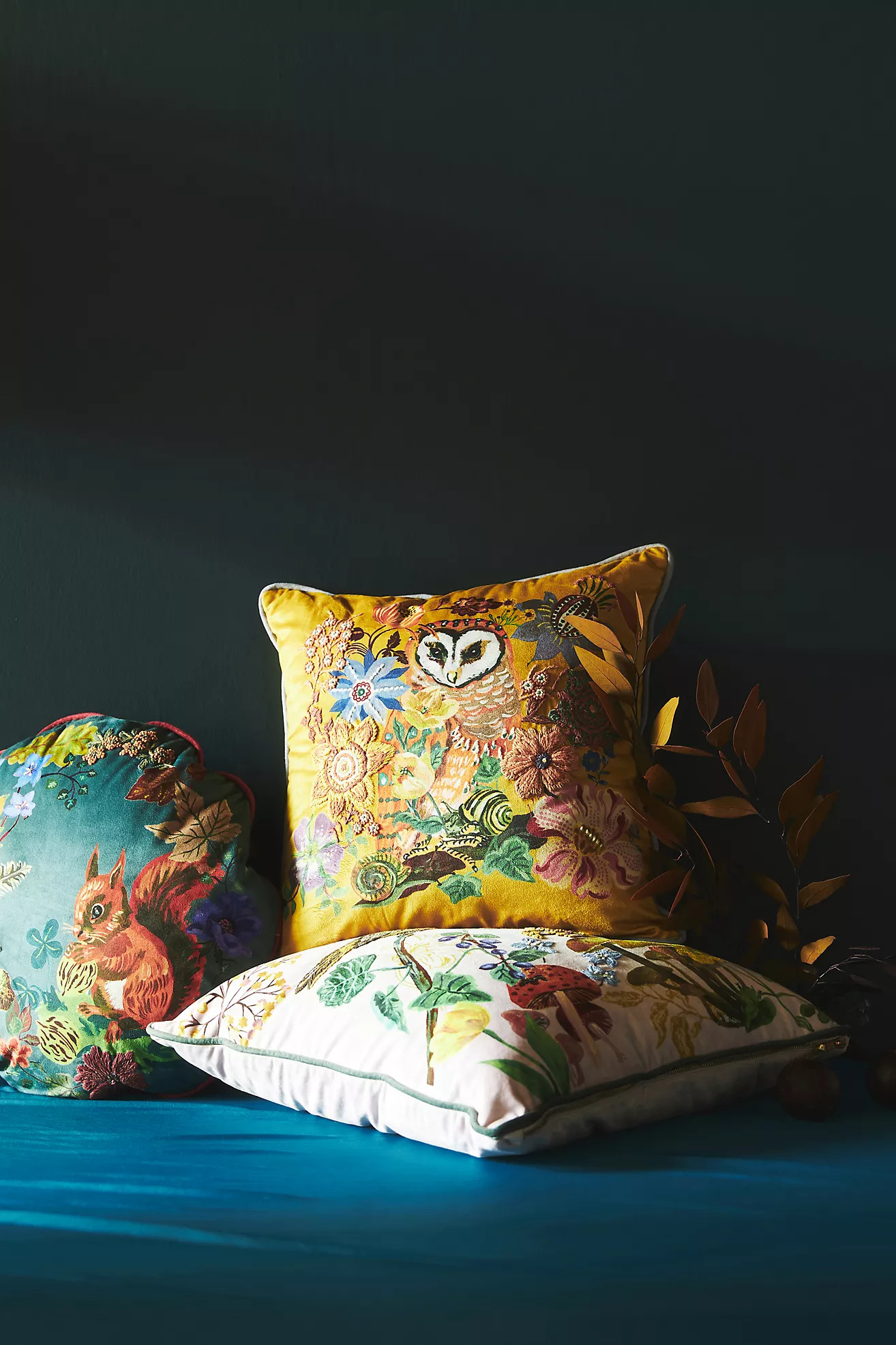Nathalie Lete Embroidered Velvet Pillow | Anthropologie (US)