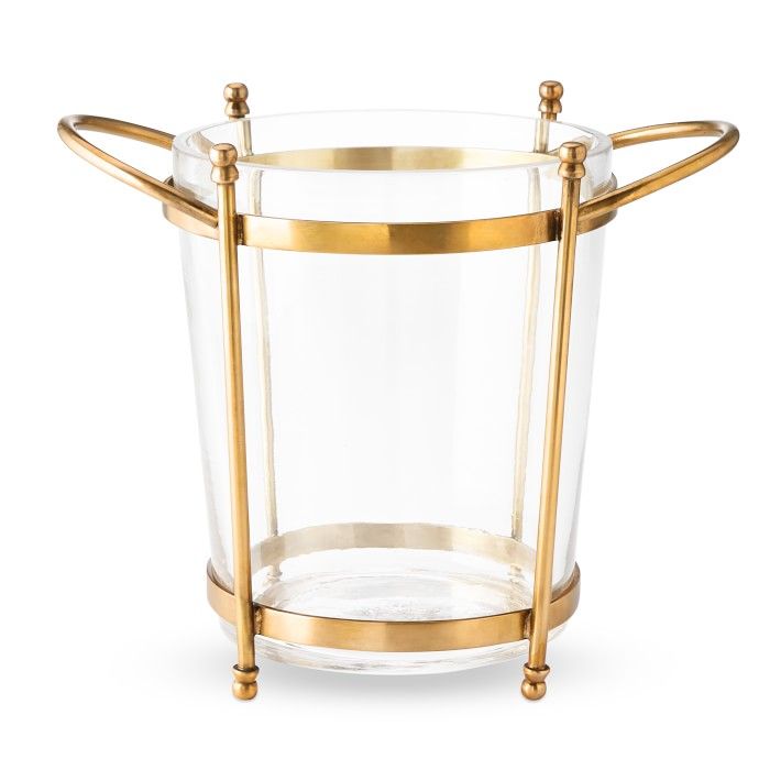 Antique Brass & Glass Champagne Bucket | Williams-Sonoma