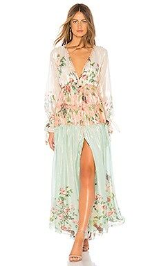 ROCOCO SAND Ruched Long Dress in Multi from Revolve.com | Revolve Clothing (Global)