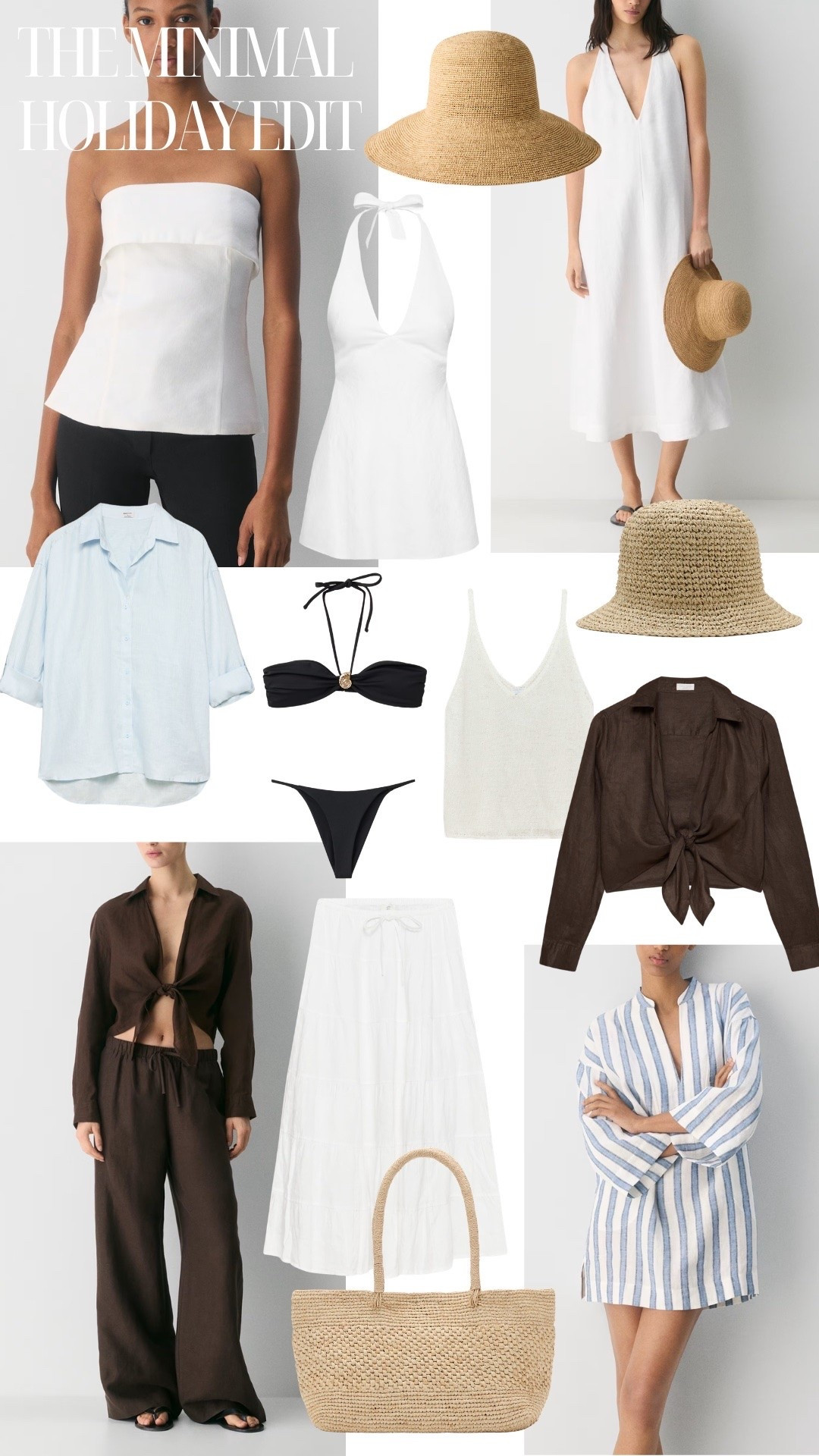 The minimal holiday edit, for effortless summer vacation outfits ☀️ linen shirts and trousers, baby blue, chocolate brown, maxi skirts, white dresses

#LTKsummer #LTKdresses #LTKswimwear