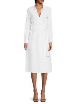 Faux Wrap Linen Blend Shirt Dress | Saks Fifth Avenue OFF 5TH