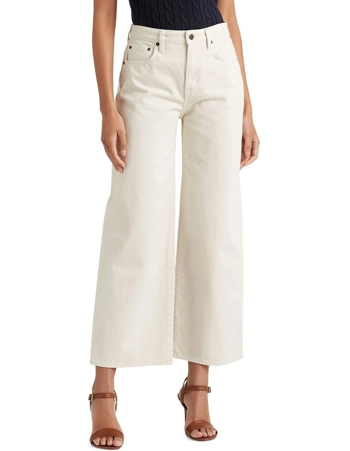 High Rise Wide Leg Jean in Natural | Myer