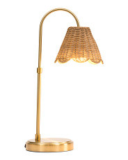 22in Scalloped Woven Rattan Table Lamp | TJ Maxx