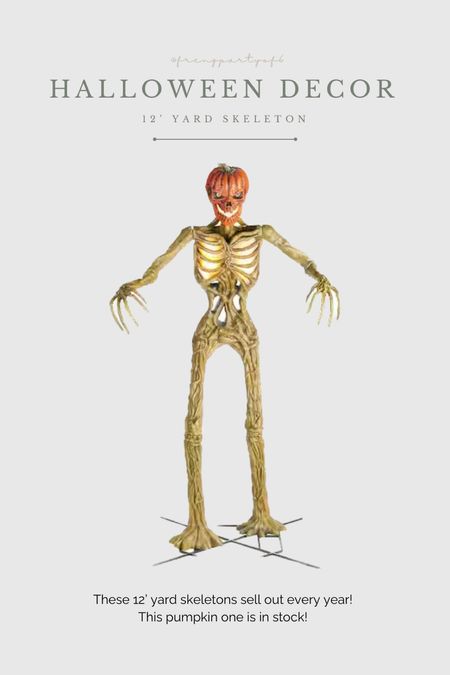 Get ready for Halloween! The viral
12’ Home Depot skeletons are so popular and sell out every year. The original skeleton has sold out, but this pumpkin one is available! 

#LTKstyletip #LTKFind #LTKhome