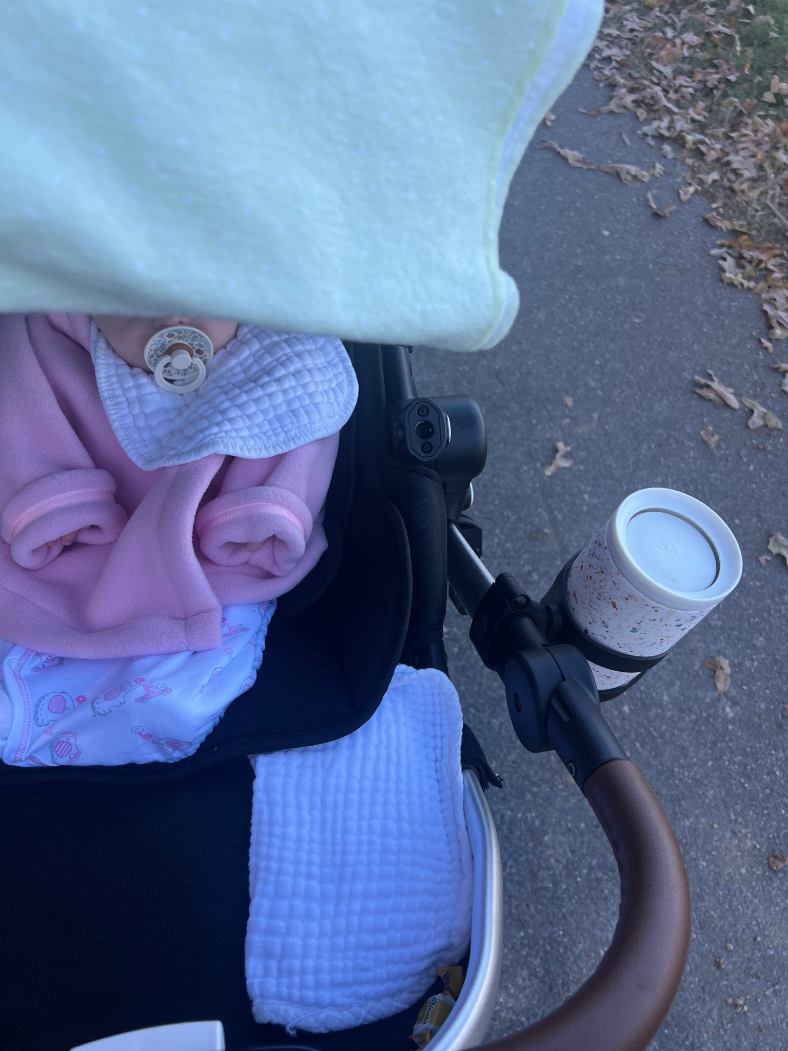 a fall morning walk with a little boy and girl fully bundled in their jackets in a double stroller ❣️ not pictured, me, out of breath.

#LTKmomlife #LTKActive #LTKFamily