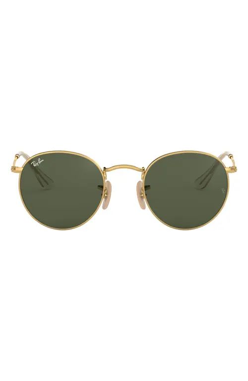 Ray-Ban 50mm Round Sunglasses in Crystal Green at Nordstrom | Nordstrom