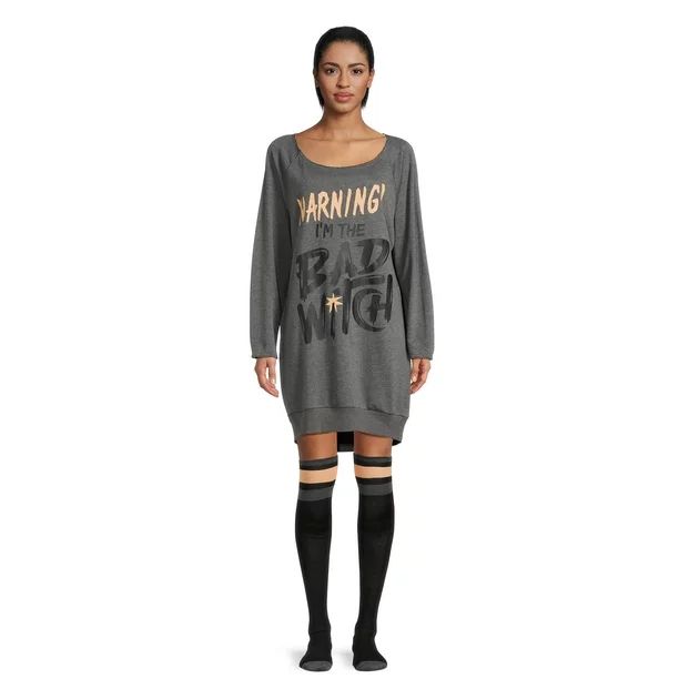 Way To Celebrate Women's Lounger Sleep Shirt with Socks, Sizes XS to 3X | Walmart (US)