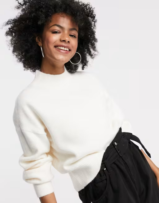 & Other Stories mock neck sweater in off white | ASOS (Global)