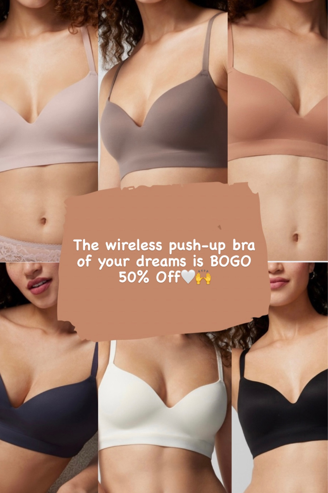 The absolute best wireless push up bra is bogo 50% off! This will be your favorite bra hands down! You will want to wear it everyday! Feels like a sports bra but fits like a push up! This bra has great support and not too much padding! 16 color options! Also same bra comes in a lace back option

#LTKstyletip #LTKfindsunder50 #LTKsalealert