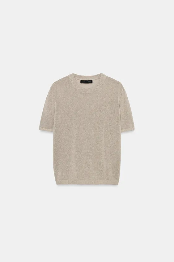 SHORT SLEEVE KNIT TOP | Zara UK