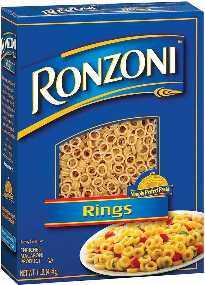 Ronzoni Rings Enriched Macaroni Non GMO 16 Oz. Pack Of 3. | Amazon (US)