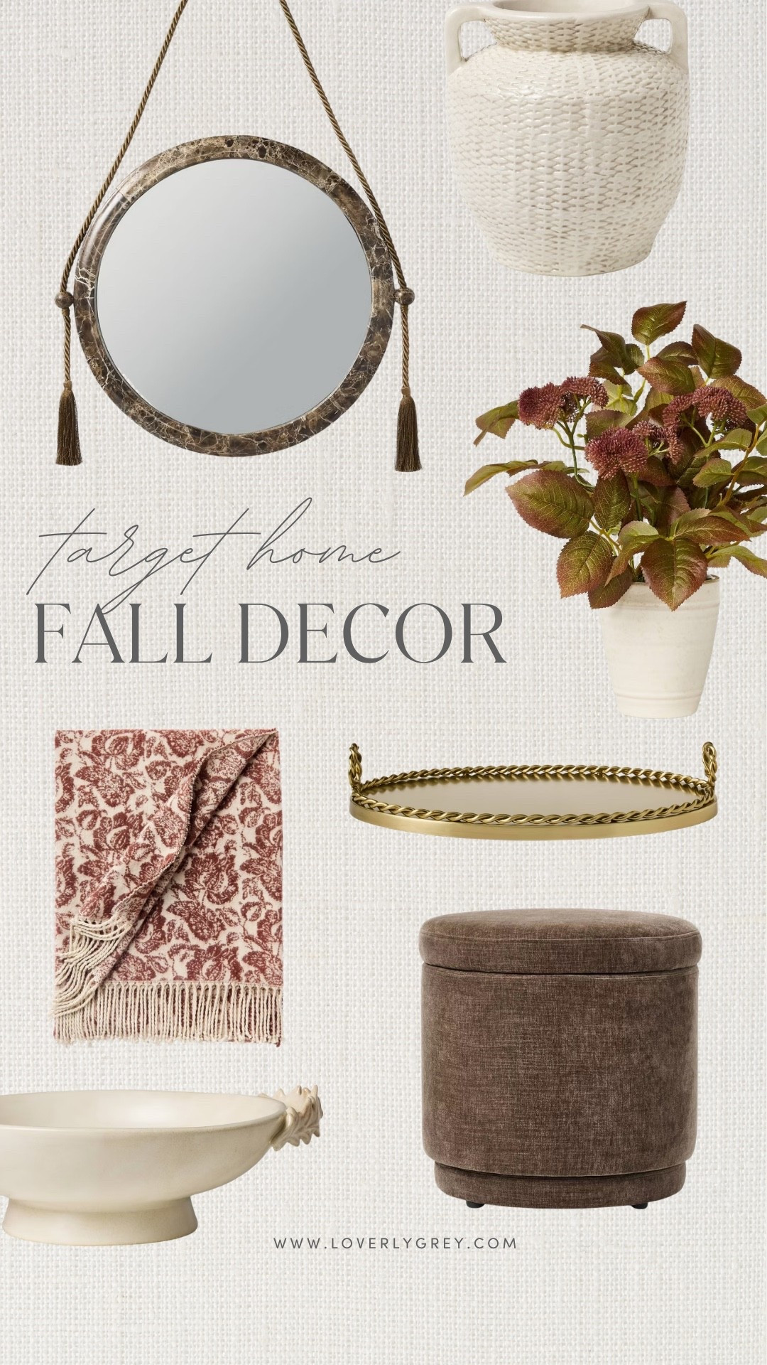 Give your home a cozy fall refresh with these elevated Target home decor finds in rich browns, warm creams, and brass accents. The mix of textured throws, decorative trays, mirrors, and faux greenery adds warmth without feeling overly seasonal. These Target fall decor pieces are perfect for creating a cozy, designer-inspired home on a budget.

#LTKHome
