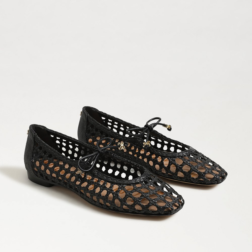 Marcie Ballet Flat Black Weave | Sam Edelman