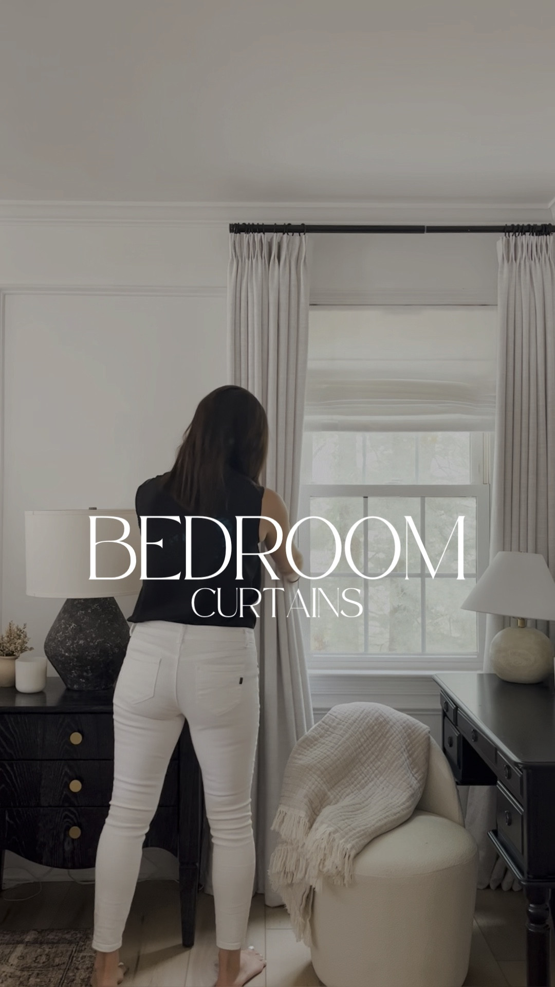 Favorite white curtains! These are the color beige white, with a blackout liner, and they have the pinch pleat header style.

#LTKhome