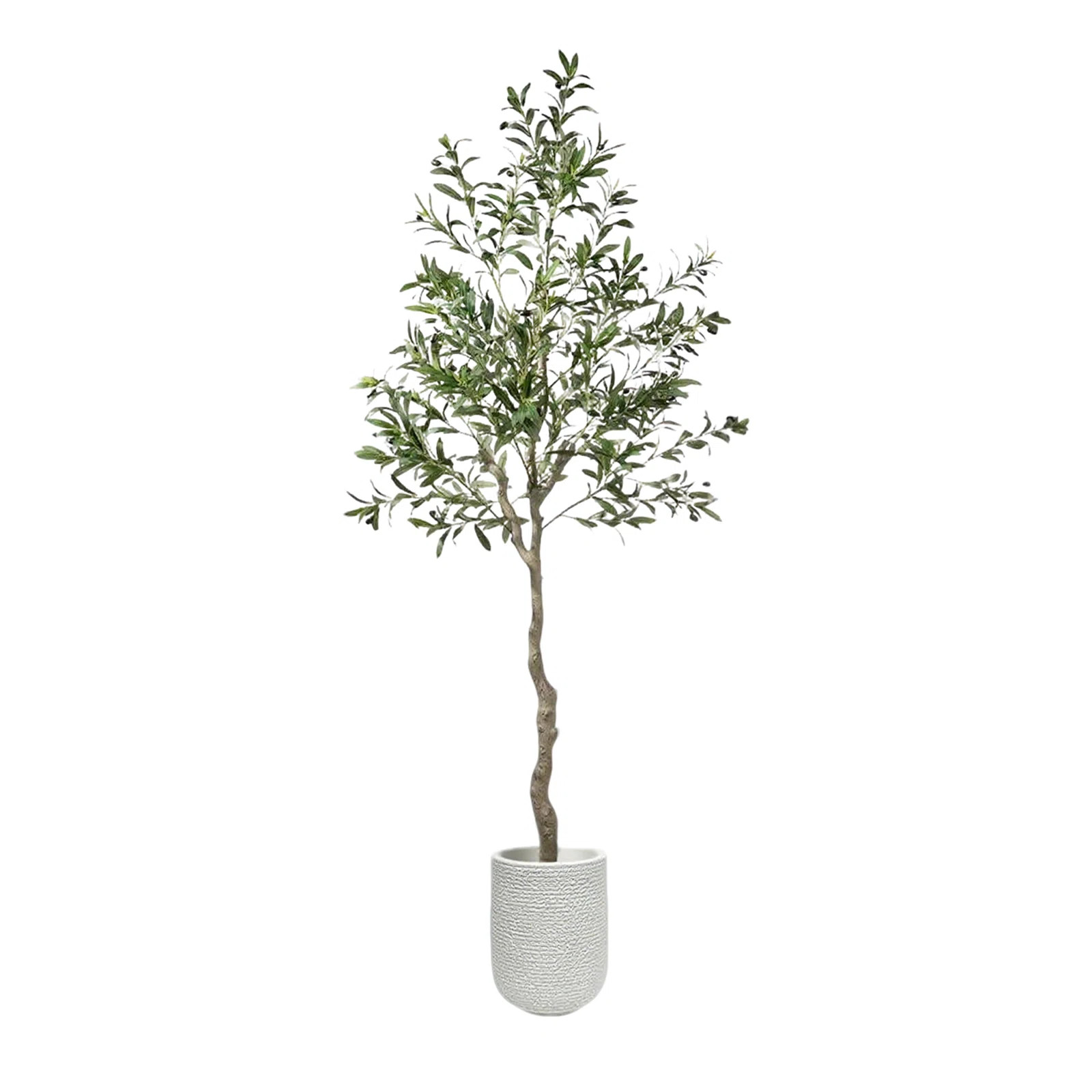 Artificial Olive Tree In white Planter, Lifelike Fake Olive Plant For Indoor And Outdoor Decor | Wayfair North America