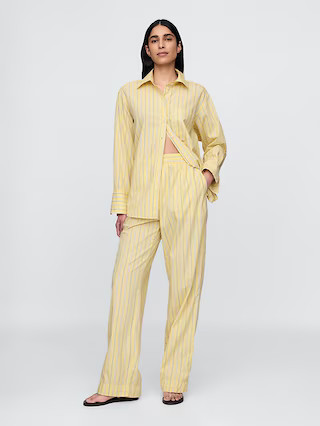 Organic Cotton Poplin Easy Wide-Leg Pants | Gap (US)