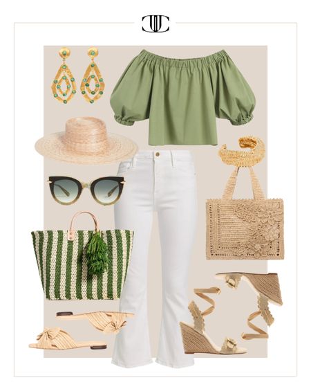Here are ten summer capsule wardrobe looks from a small collection of clothing and accessories to create a variety of looks.   

Summer capsule, capsule wardrobe, casual look, white denim, jeans, top, strapless top, sandals, wedge sandals, bag, tote, necklace earrings, sunglasses

#LTKover40 #LTKshoecrush #LTKstyletip