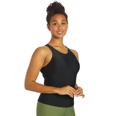 Sporti Sporti Active High Neck Tankini Top Black Large | Target