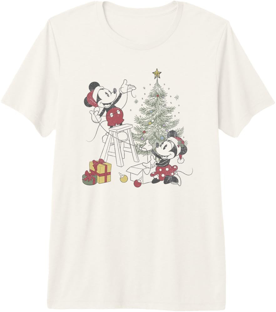 Disney Mickey and Friends Christmas Merry and Bright Season Premium Tri-Blend T-Shirt | Amazon (US)