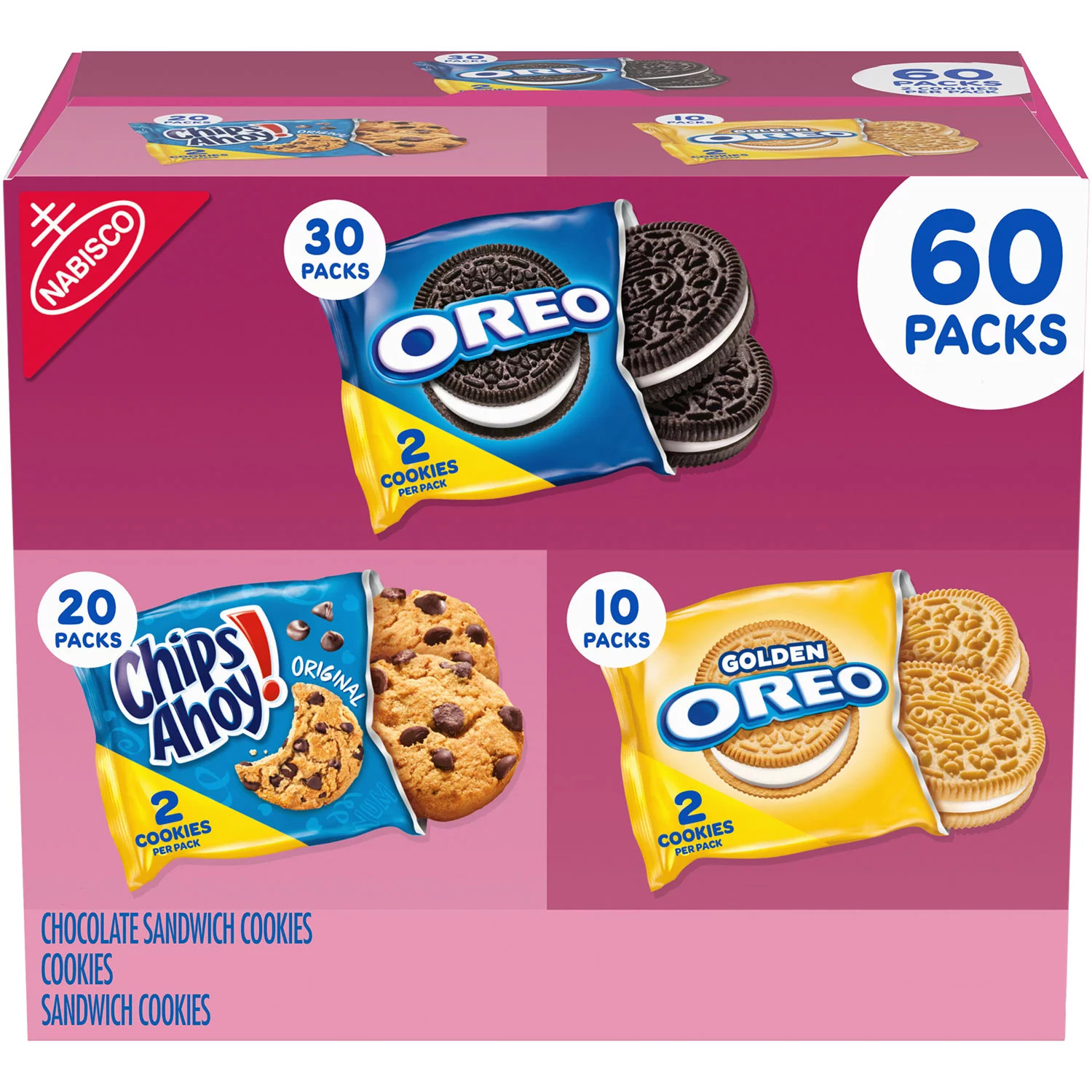 Nabisco Sweet Treats Cookie Variety Pack, OREO & CHIPS AHOY! (60 pk.) | Sam's Club