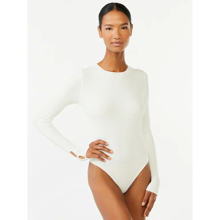 Scoop Women's Bodysuit Sweater with Long Sleeves | Walmart (US)