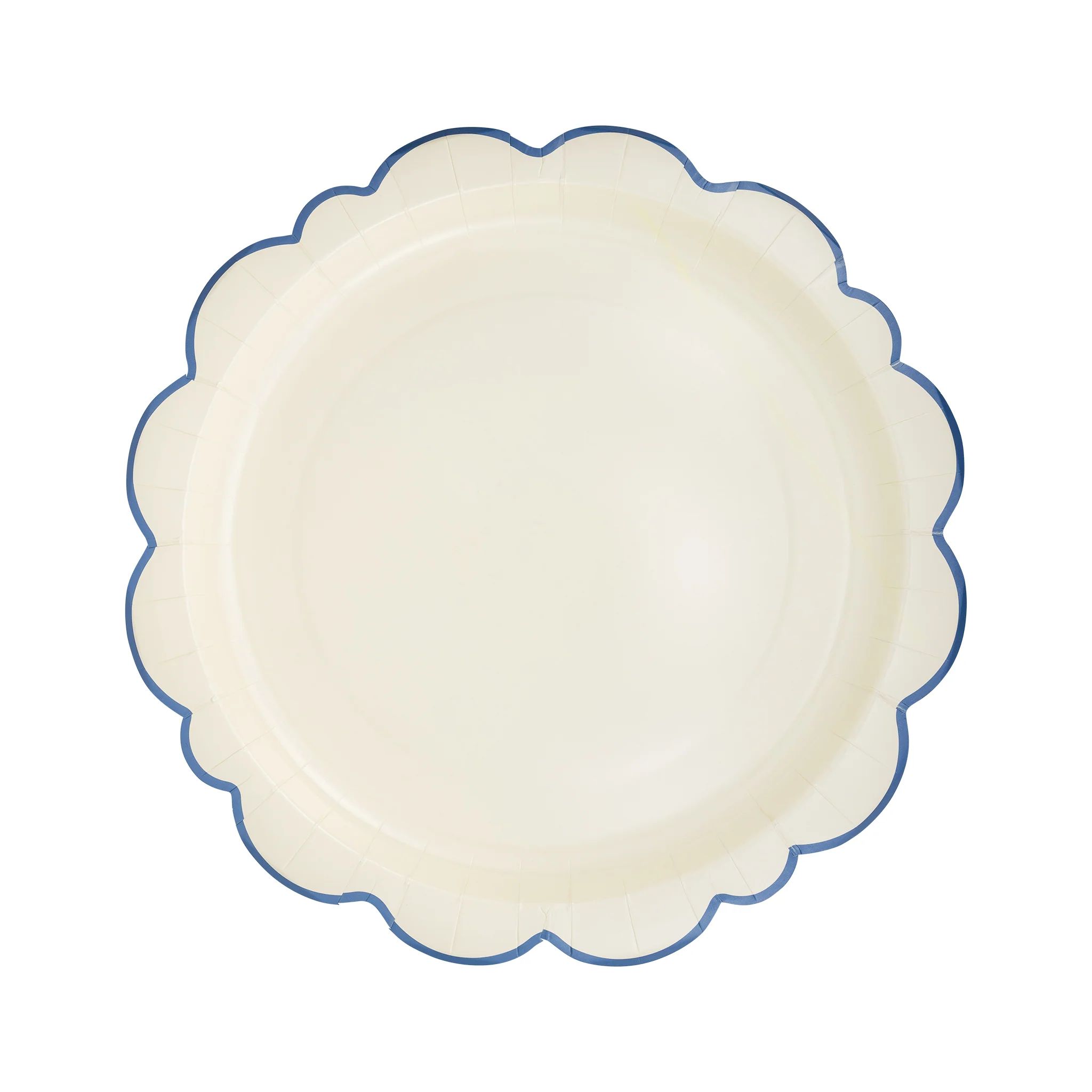 Pembroke Cream with Blue Edge 12" Paper Plate | My Mind's Eye