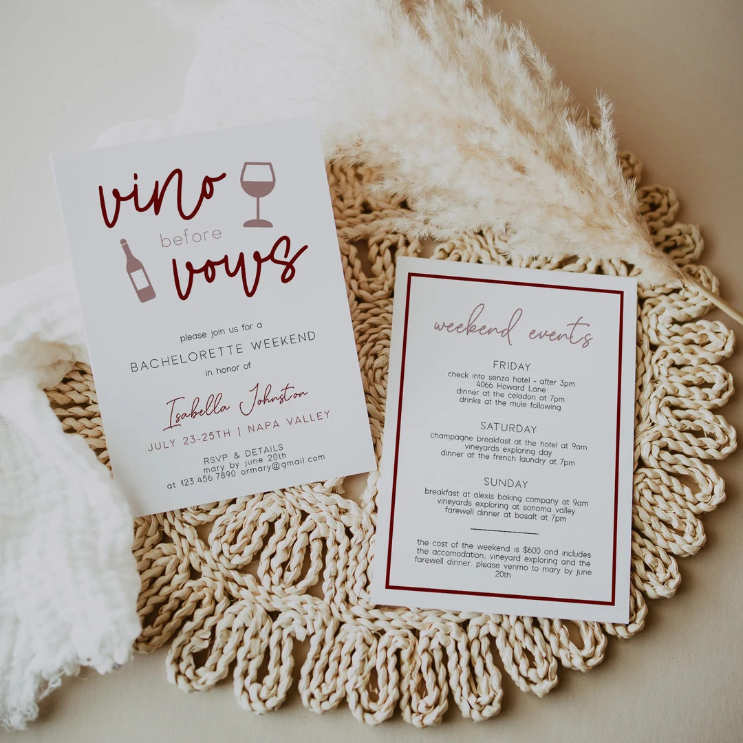 Vino Before Vows Bachelorette Party Invitation Template (digital Download) - Etsy | Etsy (Global)