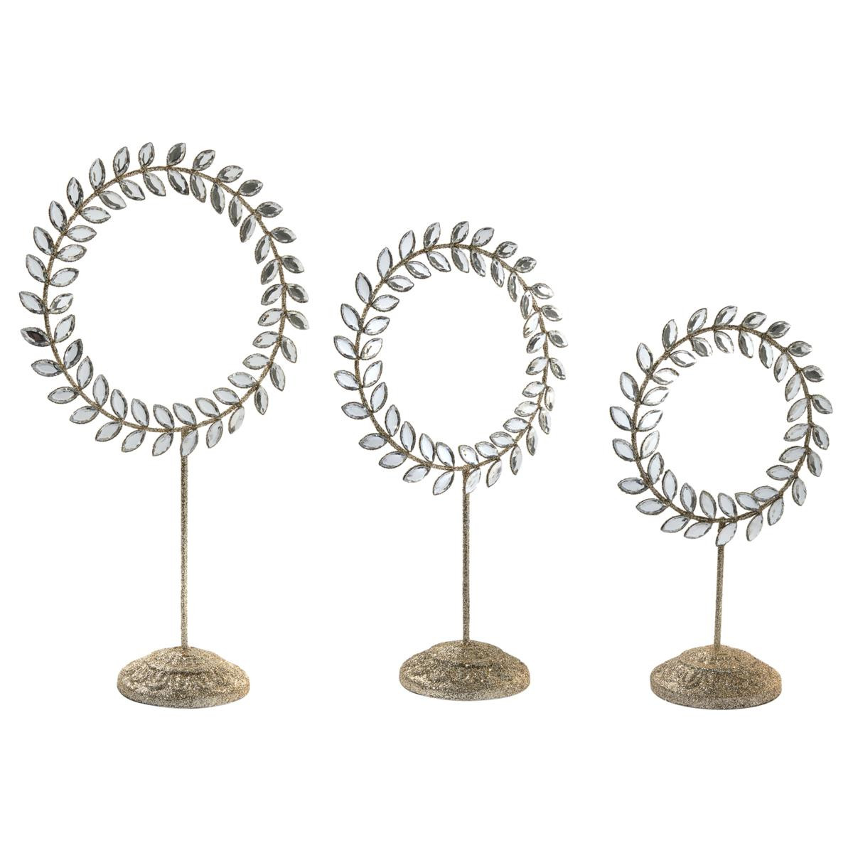 august & leo Jeweled Glitter Wreath Pedestals Set of 3 - 23282779 | HSN | HSN