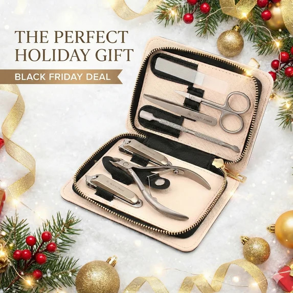 Beauty Power Manicure Pedicure Set 7-in-1 Stainless Steel, Ultra Sharp, Slanted Nail Clipper, Fin... | Walmart (US)