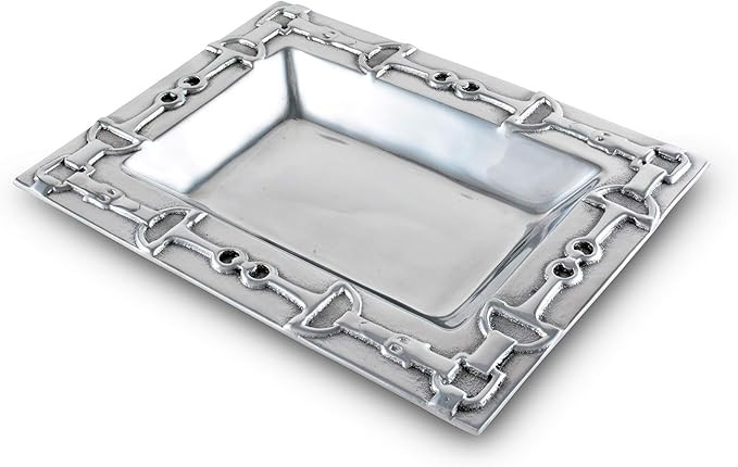 Arthur Court Designs Aluminum Equestrian Food Service Tray, Desktop Storage Organizer, Catchall, ... | Amazon (US)