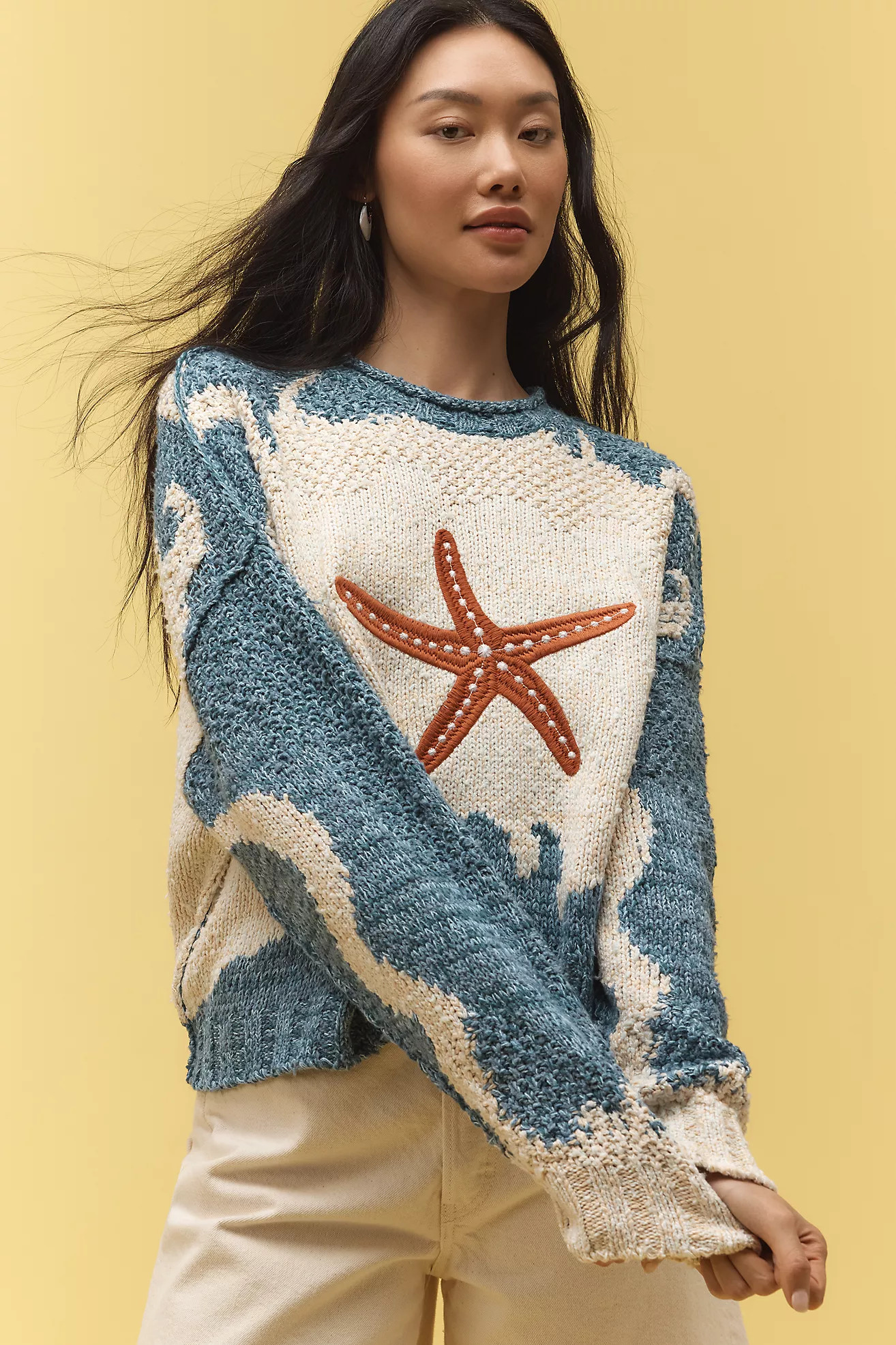 Pilcro Pullover Long-Sleeve Crew-Neck Icon Sweater | Anthropologie (US)