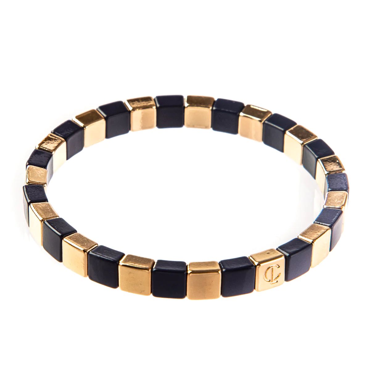 Tiny Tile Bracelet - Gold/Navy | Caryn Lawn