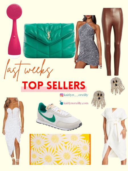 Check out last weeks too sellers! A sparkly dress from hello molly that would be great as a homecoming dress or formal dress, a white dress from Asos , a beach towel from target , brown leather leggings , a facial scrub brush , chose bauble bar earrings , green YSl clutch bag and sneakers from Nordstrom.

Nordstrom , target , nordstrom finds , target finds , nordstrom must haves , handbags , fall outfits , fall outfit , designer handbag , sneakers , white dress , homecoming dress , formal dress , leather leggings , leather pants , halloween , halloween accessories , earrings  

#LTKshoecrush #LTKcurves #LTKunder50 #LTKunder100 #LTKsalealert #LTKSeasonal #LTKstyletip #LTKbeauty #LTKU