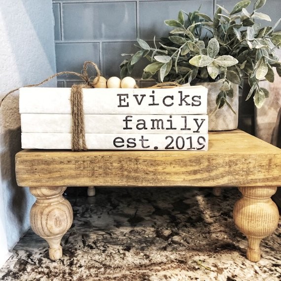 Custom - Personalized - Farmhouse Style Stamped Books | Etsy (US)