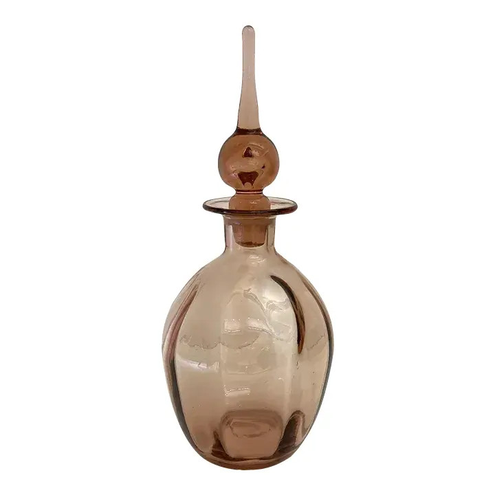 1950s Viking Peach Glass Decanter | Chairish