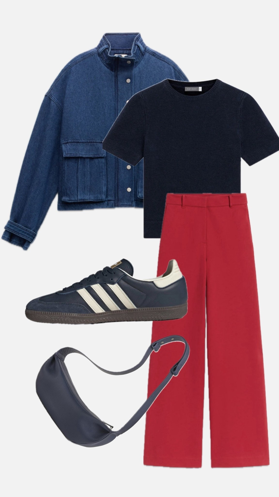 Navy & red high street outfit ❤️💙

Denim jacket
Red trousers 
Autumn layers
Sambas 
Navy bag
High street fashion



#LTKmidsize #LTKover50style #LTKautumn