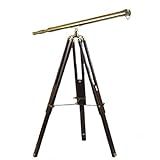 Urban Designs Antique Replica Brass Telescope with Wood Tripod Floor Stand, Gold (8810684RB) | Amazon (US)