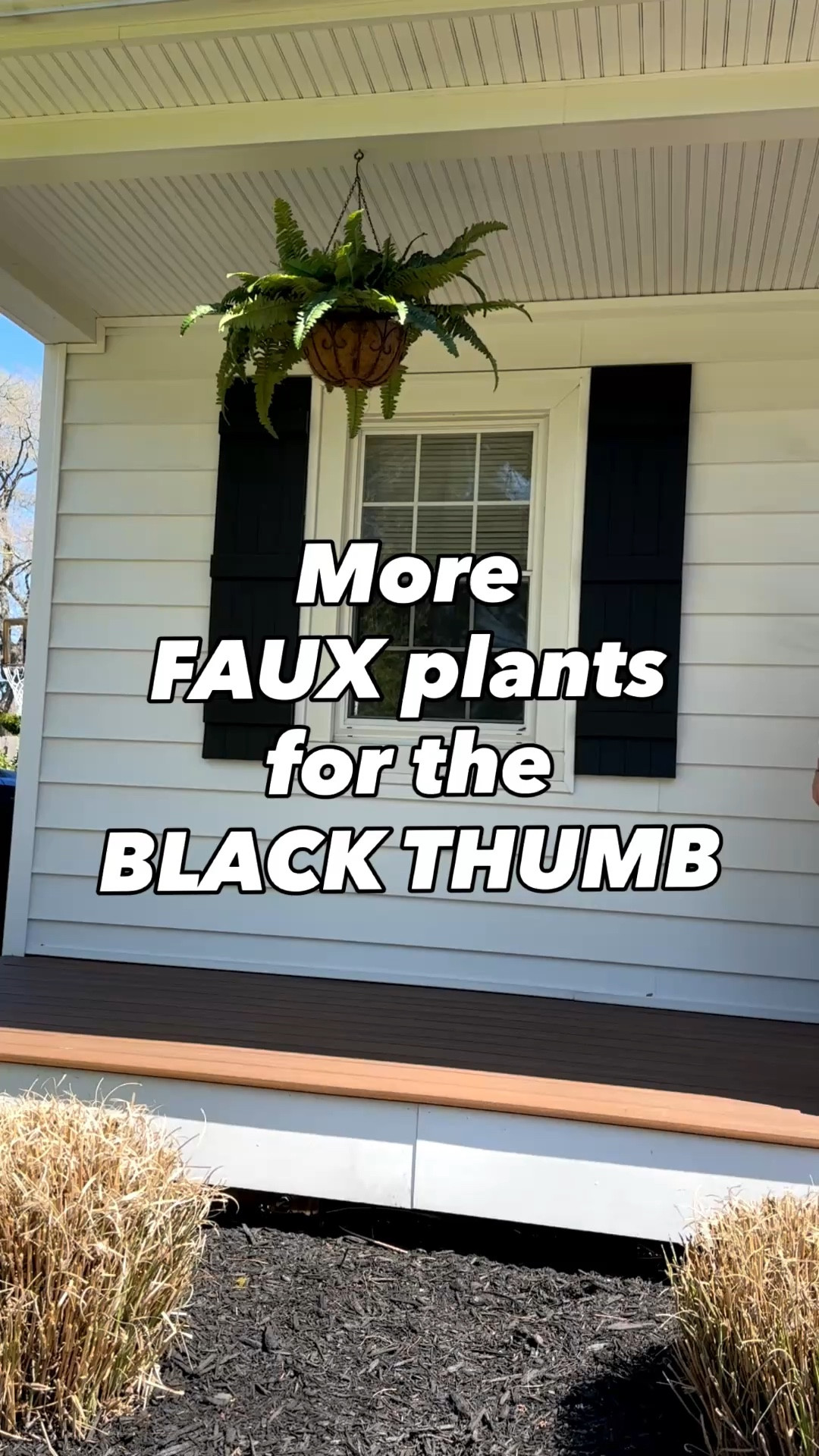 Not mad at my faux porch this year!! 
Small top and tts 8 reg jeans. 
How good are these ferns??? 

#LTKHome #LTKSeasonal #LTKPetite