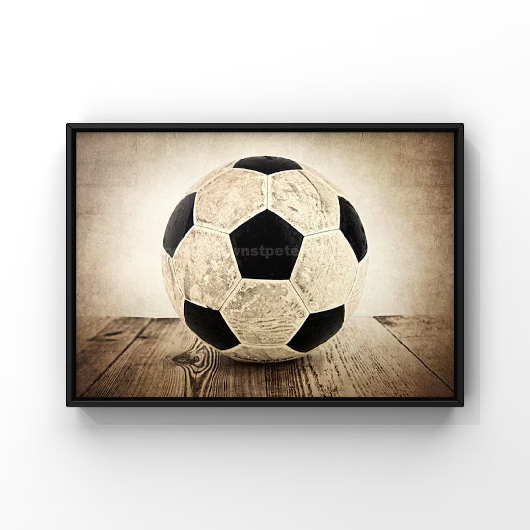 Vintage Soccer Ball UNFRAMED Print or Canvas, Boys Room, Soccer Decor, Soccer room theme, Soccer ... | Etsy (US)