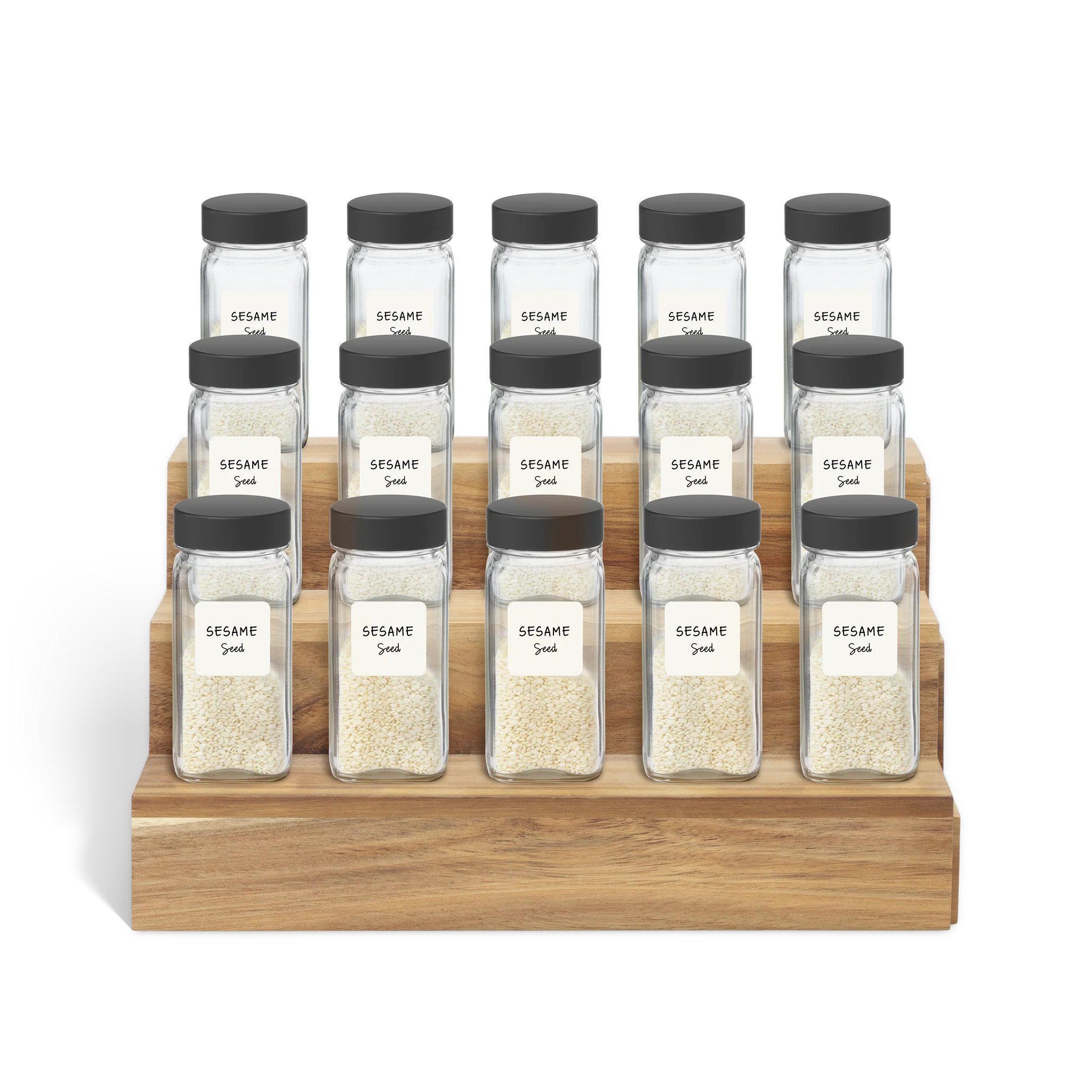 Spice Jar Set & Rack - Black / 2 / Bone | NEAT Method